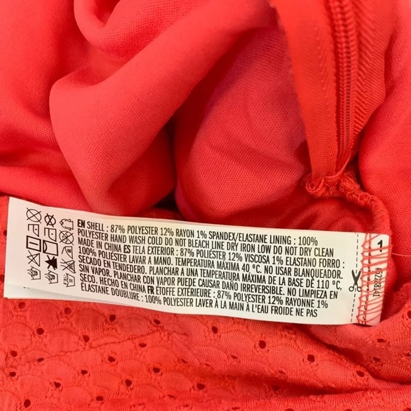 New Eyelet Bright Coral Dress - Picture 10 of 11